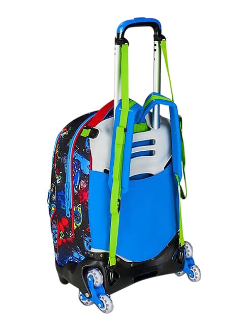GAME-LED Mochila con carrito de 3 ruedas, desmontable Rojo fuego - Mochilas con ruedas