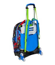 SJGANG GAME-LED Mochila con carrito de 3 ruedas, desmontable Rojo fuego - Mochilas con ruedas - 7