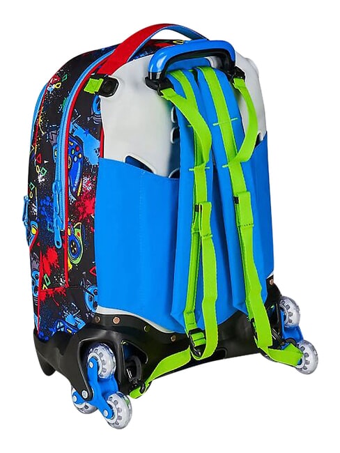 GAME-LED Mochila con carrito de 3 ruedas, desmontable Rojo fuego - Mochilas con ruedas