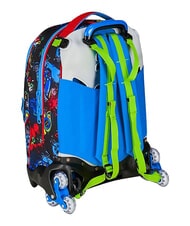 SJGANG GAME-LED Mochila con carrito de 3 ruedas, desmontable Rojo fuego - Mochilas con ruedas - 8