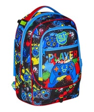 SJGANG GAME-LED Mochila con carrito de 3 ruedas, desmontable Rojo fuego - Mochilas con ruedas - 11
