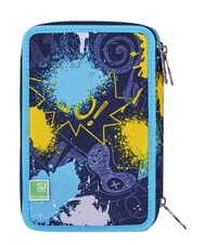 SJGANG SJ EVER Estuche para l&aacute;pices con 3 cremalleras campanilla turquesa - Estuches y Accesorios - 3