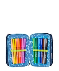 SJGANG SJ EVER Estuche para l&aacute;pices con 3 cremalleras campanilla turquesa - Estuches y Accesorios - 4