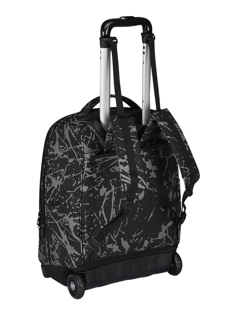 FANTASY GRS Mochila con carrito de 2 ruedas, fija goteo negro - Mochilas con ruedas