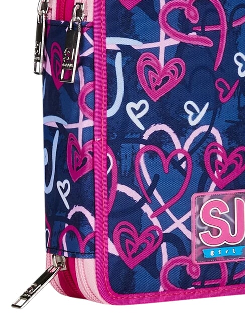 DOODLE HEART Estuche para l&aacute;pices con 3 cremalleras truenavy - Estuches y Accesorios
