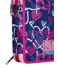 SJGANG DOODLE HEART Estuche para l&aacute;pices con 3 cremalleras truenavy - Estuches y Accesorios - 2