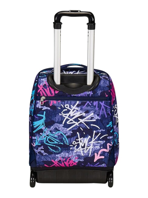 GRAFFITIMIX Mochila con carrito de 2 ruedas, fija POLITE AZUL - Mochilas con ruedas