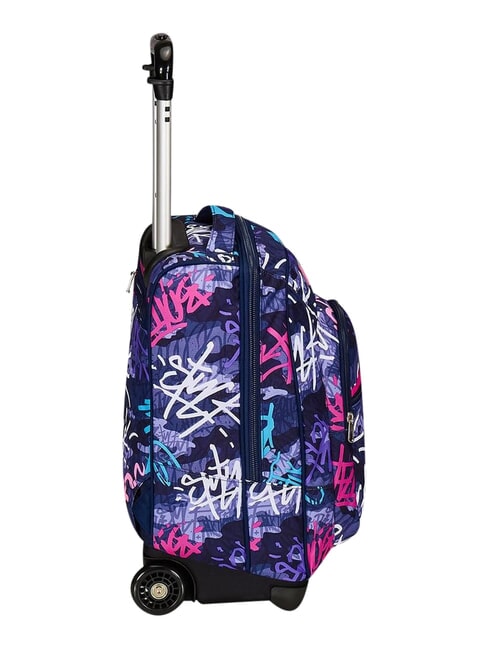 GRAFFITIMIX Mochila con carrito de 2 ruedas, fija POLITE AZUL - Mochilas con ruedas