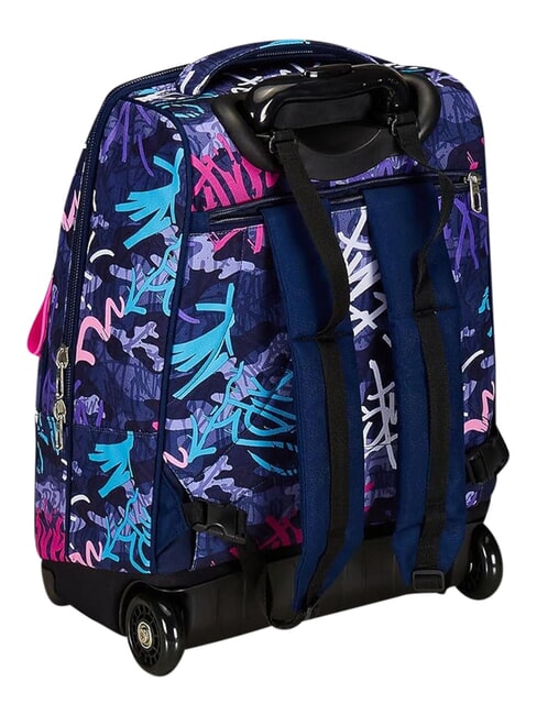 GRAFFITIMIX Mochila con carrito de 2 ruedas, fija POLITE AZUL - Mochilas con ruedas