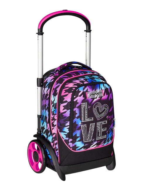 GLOW LOVE Mochila con carrito de 2 ruedas desmontable negro - Mochilas con ruedas