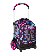 SEVEN GLOW LOVE Mochila con carrito de 2 ruedas desmontable negro - Mochilas con ruedas - 4