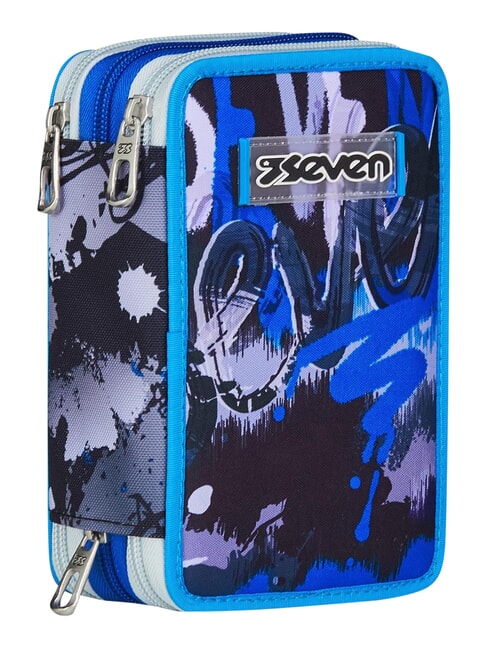 GET TOGETHER Estuche para l&aacute;pices con 3 cremalleras azul reflejo - Estuches y Accesorios