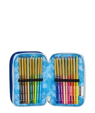 SEVEN GET TOGETHER Estuche para l&aacute;pices con 3 cremalleras azul reflejo - Estuches y Accesorios - 3