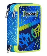 SEVEN GET TOGETHER Estuche para l&aacute;pices con 3 cremalleras Bluedeep - Estuches y Accesorios - 7
