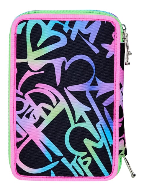 GET TOGETHER Estuche para l&aacute;pices con 3 cremalleras fuxiafluo - Estuches y Accesorios