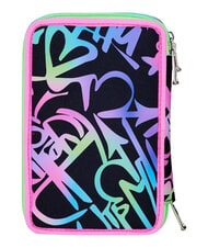 SEVEN GET TOGETHER Estuche para l&aacute;pices con 3 cremalleras fuxiafluo - Estuches y Accesorios - 2