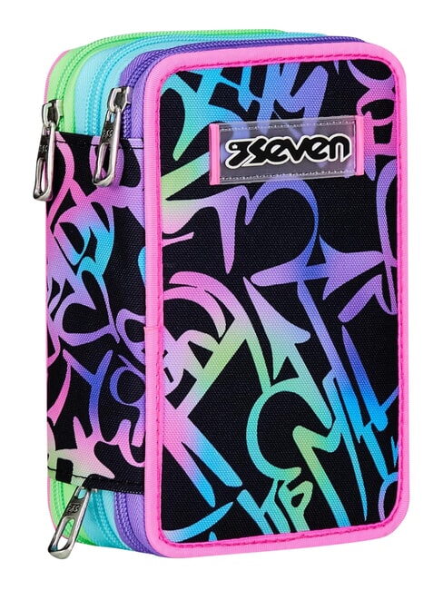 GET TOGETHER Estuche para l&aacute;pices con 3 cremalleras fuxiafluo - Estuches y Accesorios