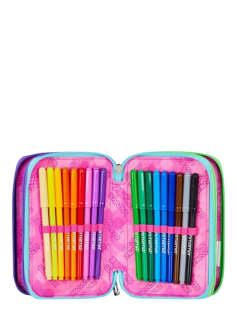 GET TOGETHER Estuche para l&aacute;pices con 3 cremalleras fuxiafluo - Estuches y Accesorios