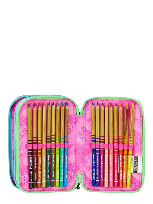 GET TOGETHER Estuche para l&aacute;pices con 3 cremalleras fuxiafluo - Estuches y Accesorios