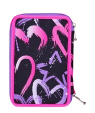 SEVEN GET TOGETHER Estuche para l&aacute;pices con 3 cremalleras fresa rosa - Estuches y Accesorios - 2