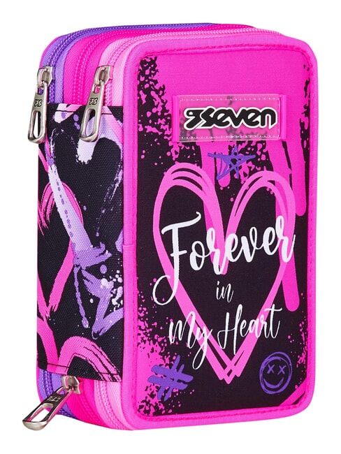 GET TOGETHER Estuche para l&aacute;pices con 3 cremalleras fresa rosa - Estuches y Accesorios