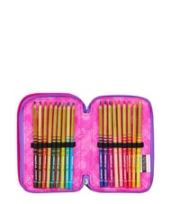 SEVEN GET TOGETHER Estuche para l&aacute;pices con 3 cremalleras fresa rosa - Estuches y Accesorios - 7