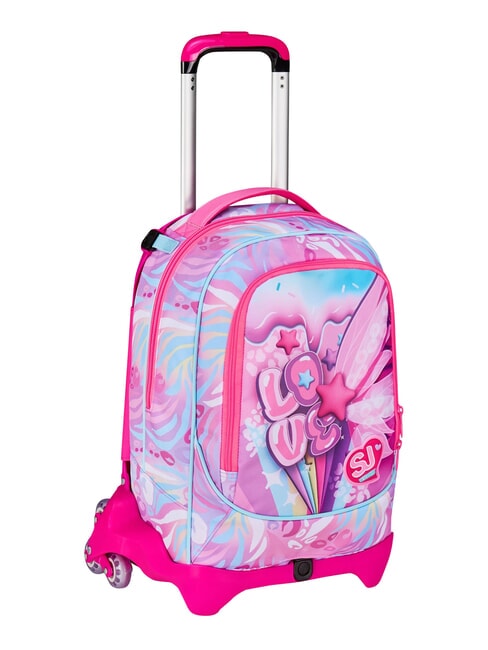PLUSHY RABBIT Mochila con carrito de 3 ruedas, desmontable mu&ntilde;eca rosa - Mochilas con ruedas