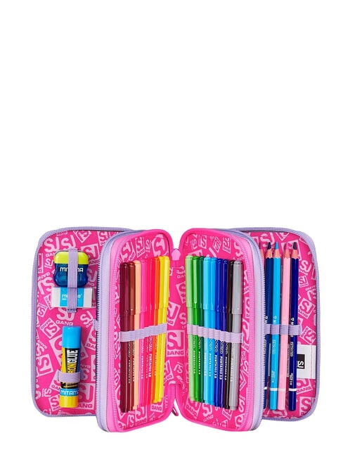 FANTASYS GIRL Estuche para l&aacute;pices con 3 cremalleras lila suave - Estuches y Accesorios