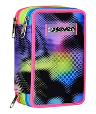 SEVEN WRITE DOWN Estuche para l&aacute;pices con 3 cremalleras fuxiafluo - Estuches y Accesorios - 4