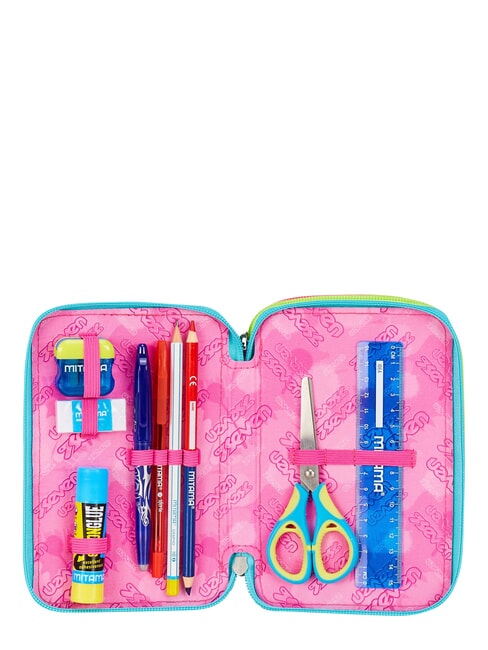 WRITE DOWN Estuche para l&aacute;pices con 3 cremalleras fuxiafluo - Estuches y Accesorios