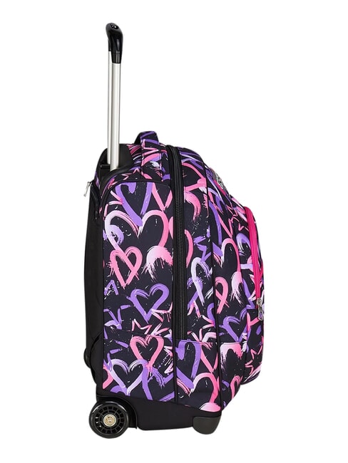 LOVELY ELEMENTS Mochila con carrito de 2 ruedas, fija fresa rosa - Mochilas con ruedas