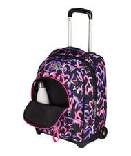 SEVEN LOVELY ELEMENTS Mochila con carrito de 2 ruedas, fija fresa rosa - Mochilas con ruedas - 6