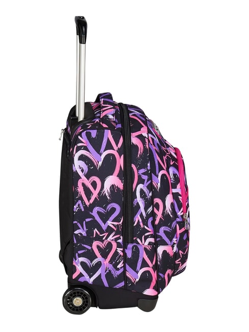LOVELY ELEMENTS Mochila con carrito de 2 ruedas, fija fresa rosa - Mochilas con ruedas