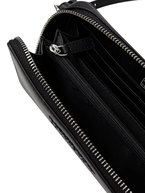 TJ MUST Cartera con cremallera y correa para el hombro negro - Carteras Mujer