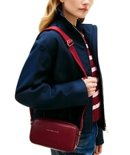 TOMMY HILFIGER TH ESSENTIAL Minibolso de hombro terciopelo granate - Bolsos Mujer - 2