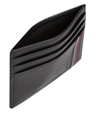 TOMMY HILFIGER TH CENTRAL Tarjetero de cuero negro - Carteras Hombre - 3