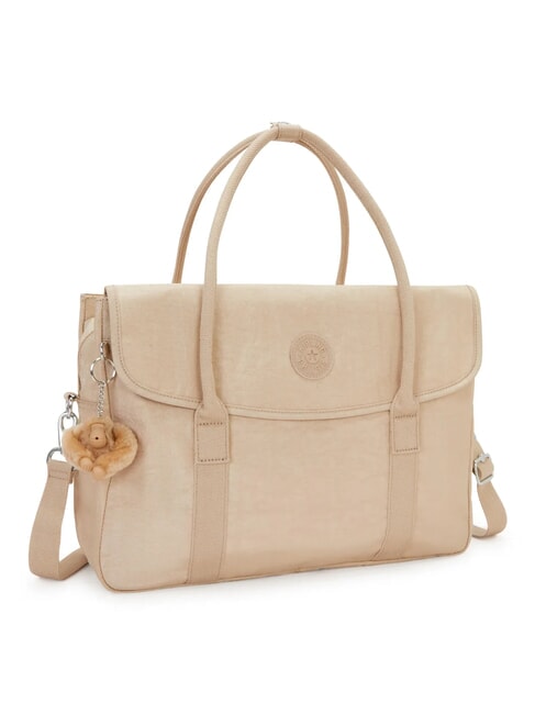 SUPERWORKER Bolso malet&iacute;n beige brillante - Bolsos Mujer