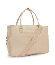 KIPLING SUPERWORKER Bolso malet&iacute;n beige brillante - Bolsos Mujer - 3