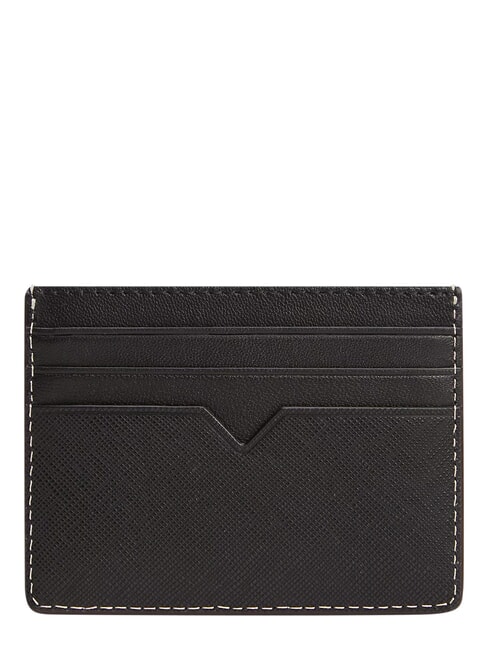 TH SAFFIANO Tarjetero de cuero negro - Carteras Hombre