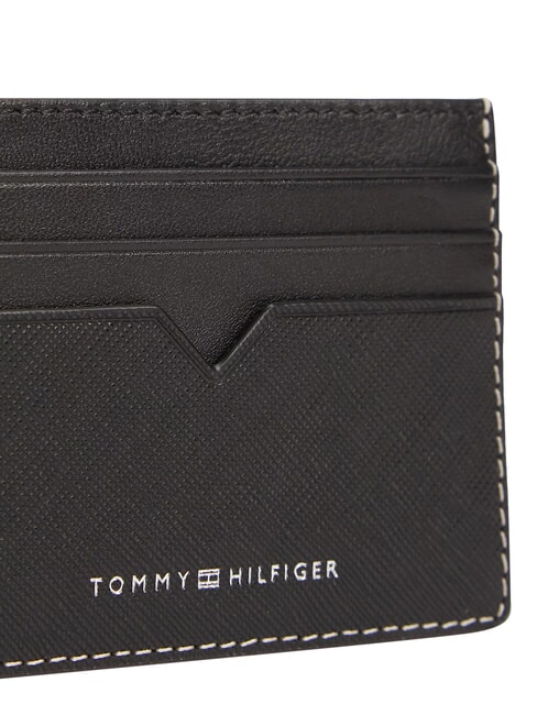 TH SAFFIANO Tarjetero de cuero negro - Carteras Hombre