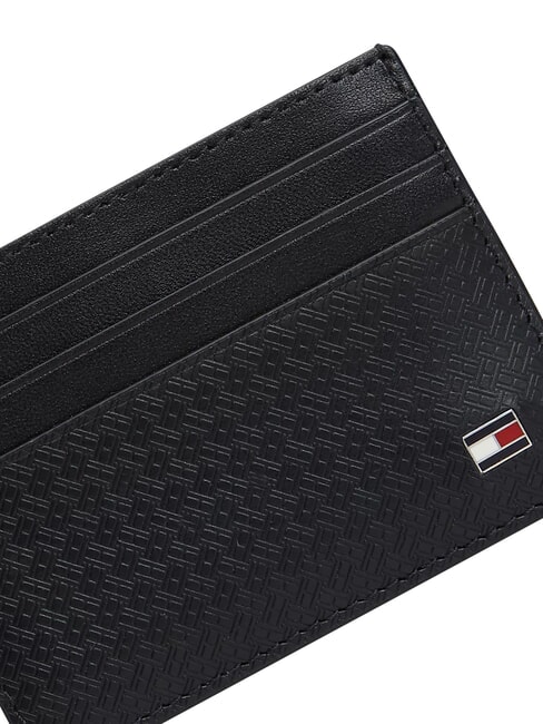 TH EMBOSSED Tarjetero de cuero negro - Carteras Hombre
