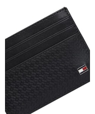 TOMMY HILFIGER TH EMBOSSED Tarjetero de cuero negro - Carteras Hombre - 4