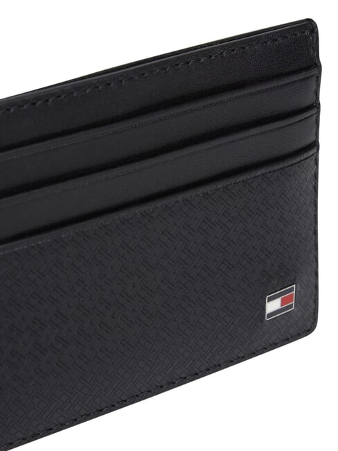 TH EMBOSSED Tarjetero de cuero negro - Carteras Hombre