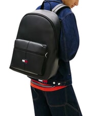 TOMMY HILFIGER TJ ESS DAILY PU Mochila con bolsillo frontal negro - Mochilas Escuela & Tiempo Libre - 2