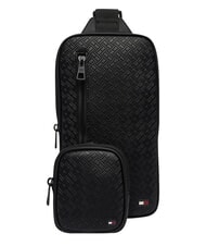 TOMMY HILFIGER TH EMBOSSED FLAG Bolsa de un solo hombro negro - Ri&ntilde;oneras - 6