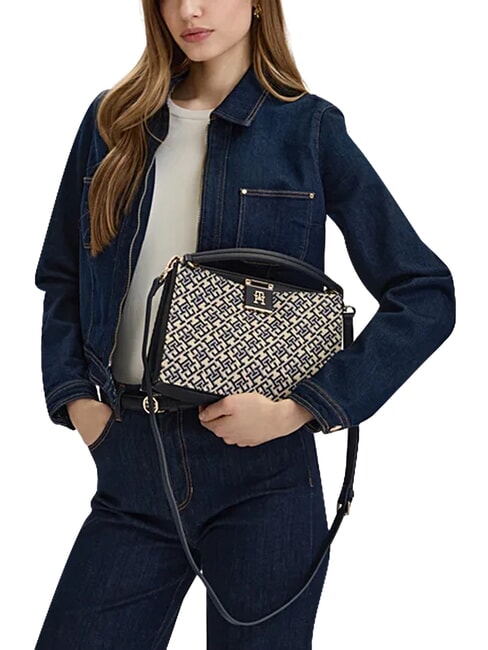 TH HER Bolso de mano con correa para el hombro. monocrom&aacute;tico azul - Bolsos Mujer
