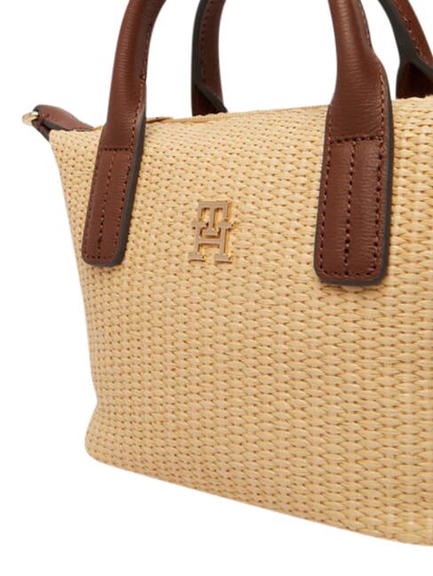 POPETTE Bolso de mano con correa para el hombro. arena mono - Bolsos Mujer