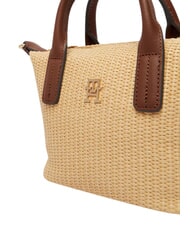 TOMMY HILFIGER POPETTE Bolso de mano con correa para el hombro. arena mono - Bolsos Mujer - 4