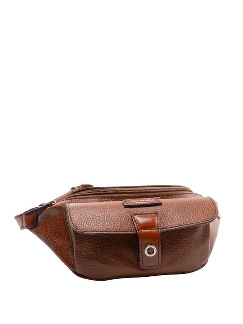 BIAGIO Ri&ntilde;onera de cuero marr&oacute;n 14/rutenio paladio - Bolsos Mujer