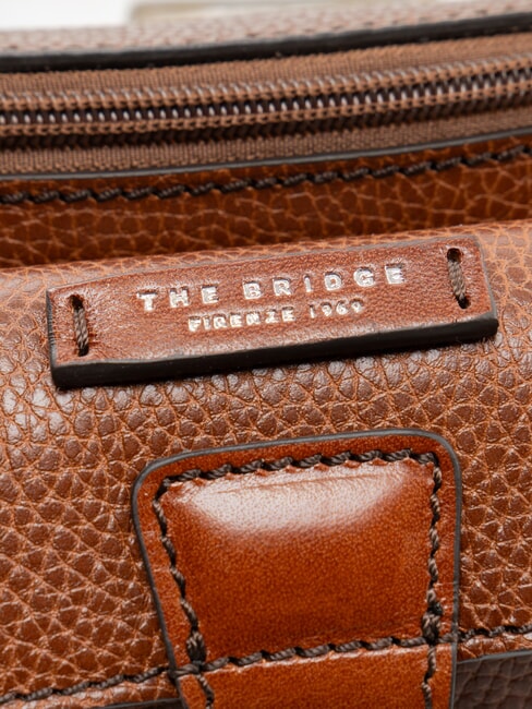 BIAGIO Ri&ntilde;onera de cuero marr&oacute;n 14/rutenio paladio - Bolsos Mujer